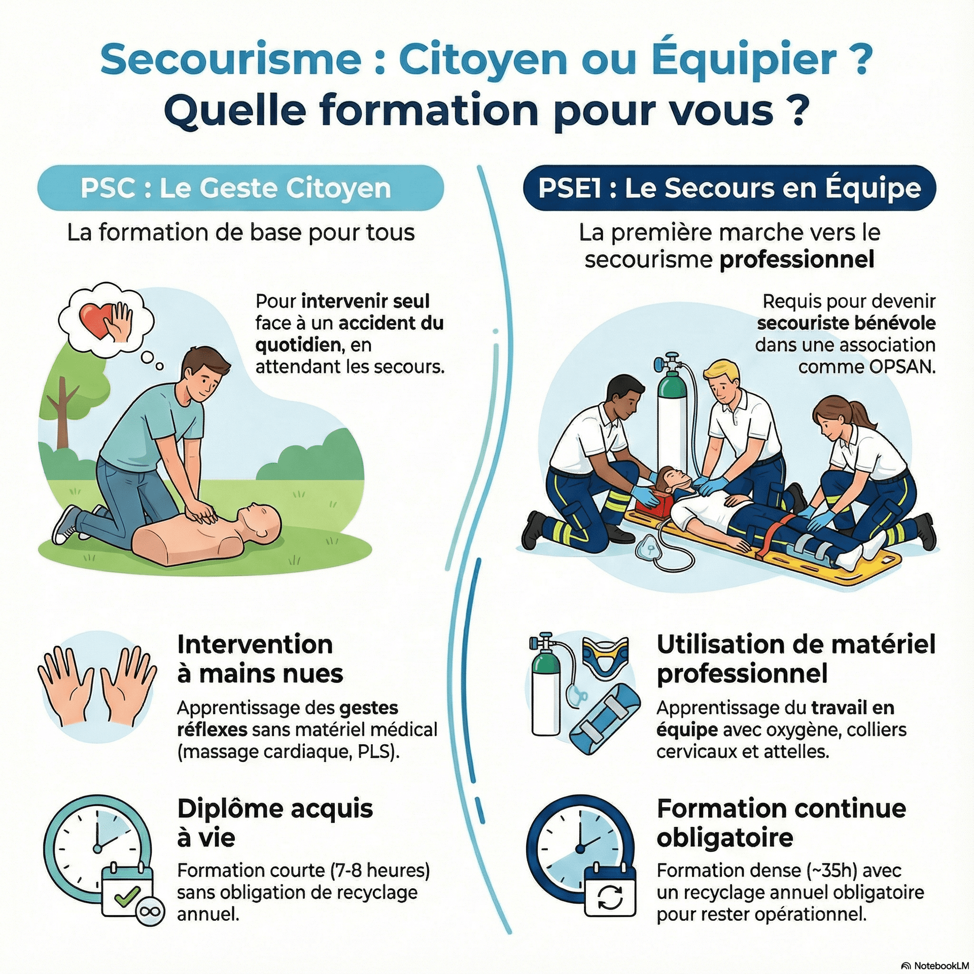 PSC vs PSE1 : Comprendre la différence entre le geste citoyen et le secourisme opérationnel